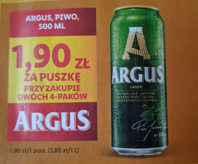 Argus lager taniej za 8 sztuk. LIDL