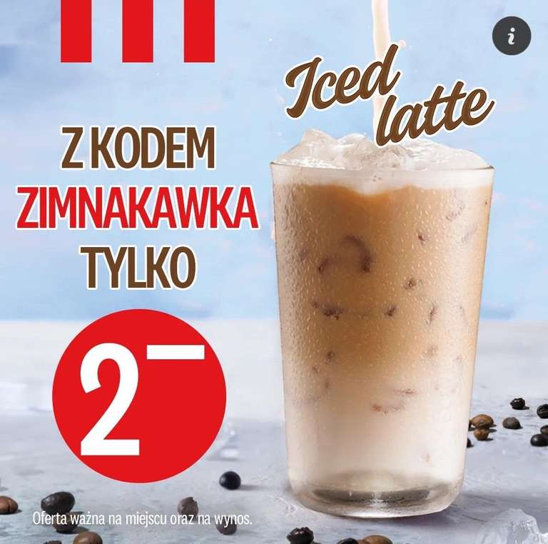 Kawa ICED LATTE w KFC za 2 zl