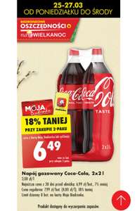 Coca-Cola 2L (3zł/L) przy zakupie 2x2L @Biedronka