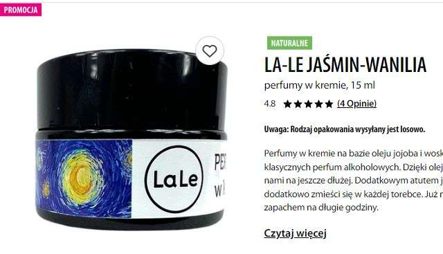 La-Le Jaśmin-Wanilia perfumy w kremie 15ml