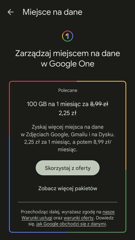 100 GB w Google Drive za 2,25 PLN
