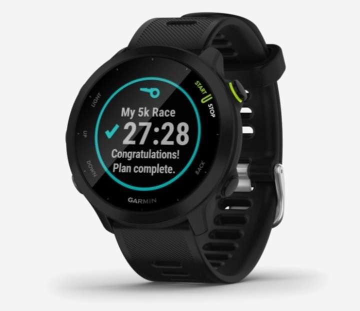 Garmin Forerunner 55 zegarek do biegania GPS z kolor wyświetlacz Always-On codzienny trening 15 apk sport i do 14 dni pracy baterii