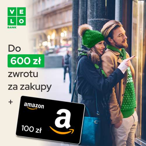 Do 700 zł bonusu - 600zł za założenie i korzystanie z VeloKonta + 100zł na karcie Amazon @ PepperBonus + VeloBank