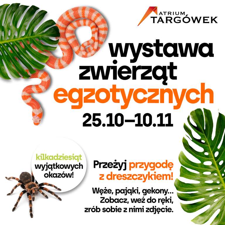 Wystawa zwierząt egzotycznych w CH Targówek Warszawa >>> bezpłatny wstęp