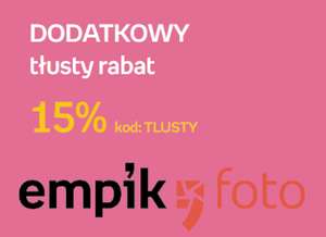 -15% na wszystkie* usługi w Empik Foto (łączy się z promocjami), np. personalizowana fotoksiążka 17 zł