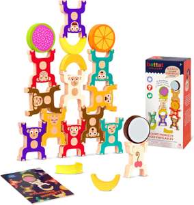 Battat Education BE3727Z drewniana zabawka do układania w stos – małpy i owoce, zabawka edukacyjna | darmowa dostawa z Amazon Prime