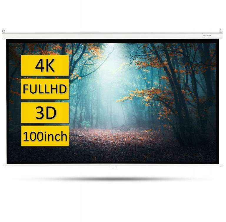 Ekran projekcyjny 16:9 Overmax 100 cali 221 cm x 124 cm