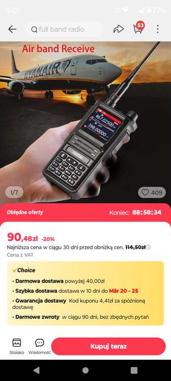 Radtel RT-470x Radiotelefon krótkofalówka $21.78 - Obłędne Oferty