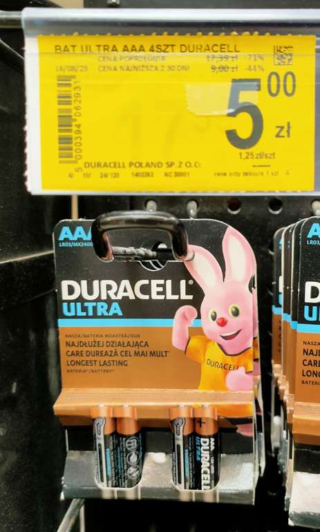 Bateria Duracell Ultra AAA 4 szt/Carrefour