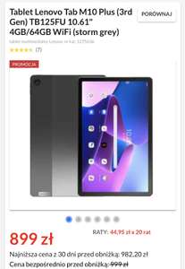 Tablet Lenovo M10 Plus 3rd Gen (10,6” 2000x1200, 4+64, G80, android12)
