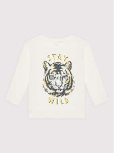 Zestawienie dziecięcych koszulek w promocji, np. bluzka z tygrysem Name It za 19 zł @Modivo