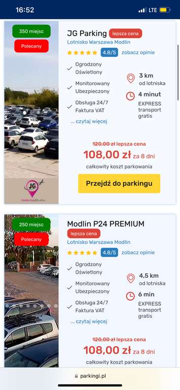 Parkingi.pl -10% rabatu na rezerwacje parkingów przylotniskowych