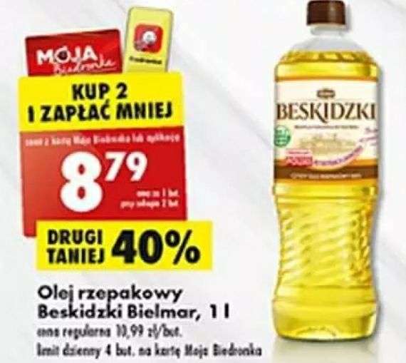 Olej rzepakowy Beskidzki 1L - Biedronka - przy zakupie 2 - 8.79 zł