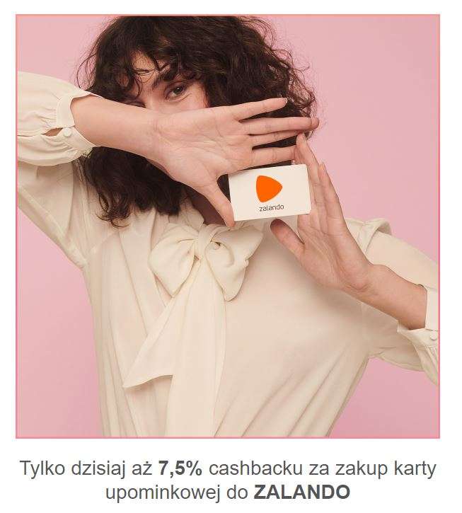 7,5% cashbacku za zakup karty upominkowej ZALANDO