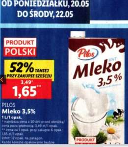 Mleko UHT Pilos 3,5% 1L przy zakupie 6 @Lidl