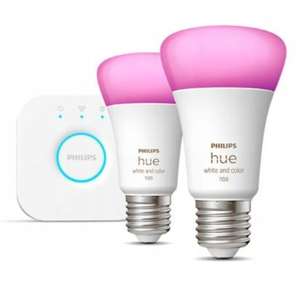 Philips Hue Zestaw startowy White and Colour ambiance E27 2 szt + mostek