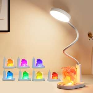 Lampa biurkowa LED z kryształami RGB , 3 kolory, 360°. Dostawa- DARMOWA z Prime