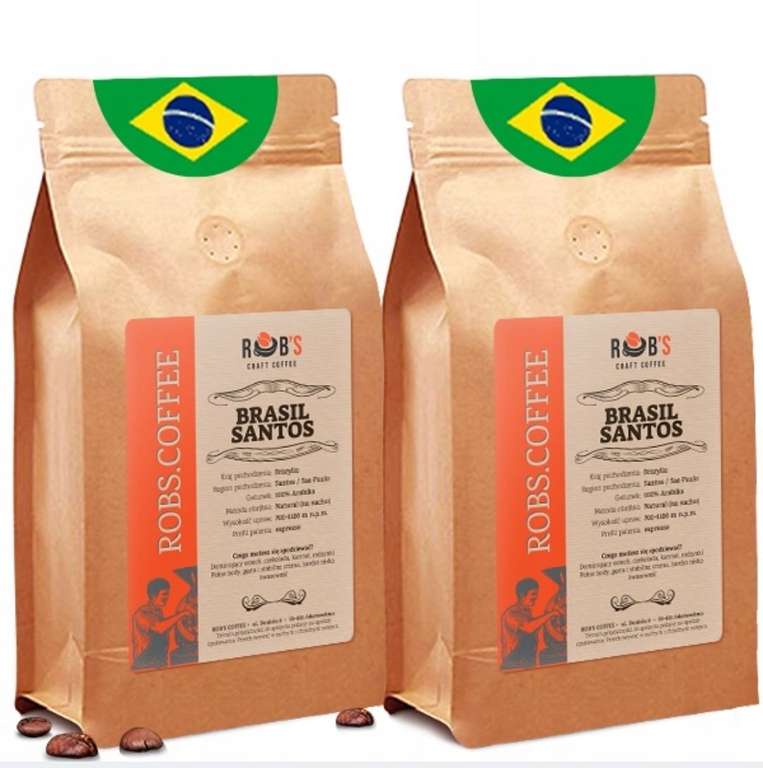 -25 % Kawa ziarnista Rob's Coffee Zestaw 2x1kg Kawa Ziarnista Świeżo Palona 2kg 1000 g