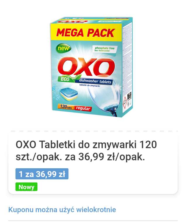 Tabletki do zmywarki po 31 groszy. OXO 120szt. Kaufland