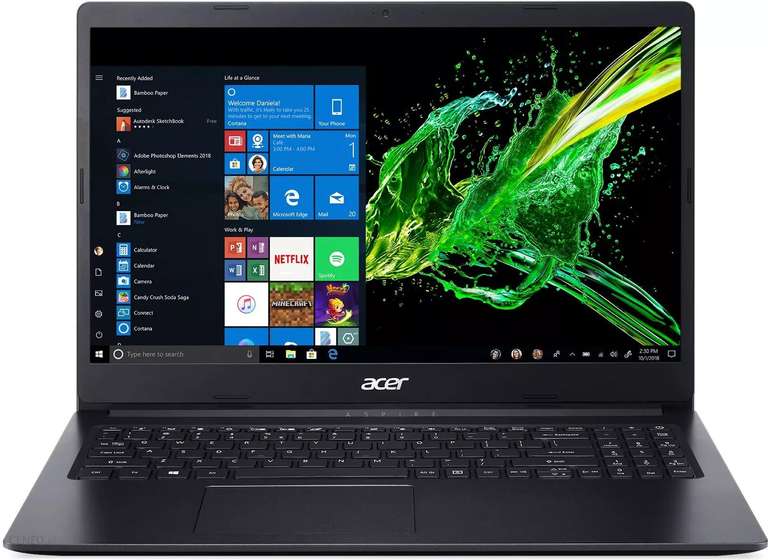Laptop Acer Aspire 3 + Pakiet Office za 1PLN A315-56-55MF 15,6" Intel Core i5-1035G1 - 8GB RAM - 512GB Dysk - Win11