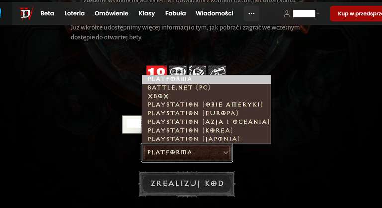 Diablo 4 Xbox / PS / PC (Battlenet) darmowy kod do wczesnego dostępu bety 17-19.03