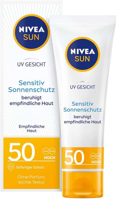 Krem przeciwsłoneczny do twarzy NIVEA Sun UV SPF 50+ do Skóry Wrażliwej - 50ml