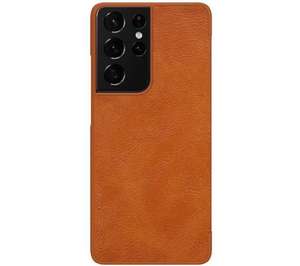 Etui Nillkin Qin Leather Case do Samsung Galaxy S21 Ultra (brązowy)