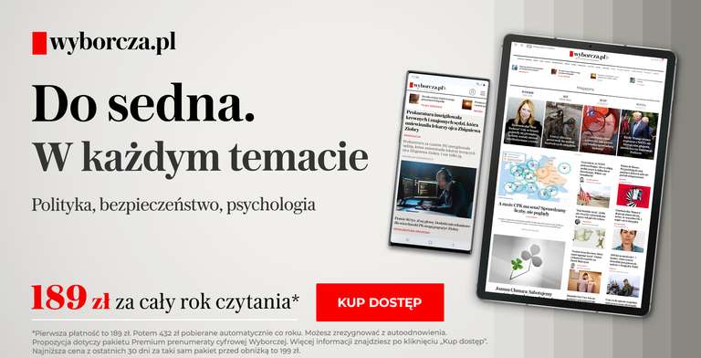 Roczna subskrypcja Wyborcza.pl w promocji za 189 zł (dla nowych)
