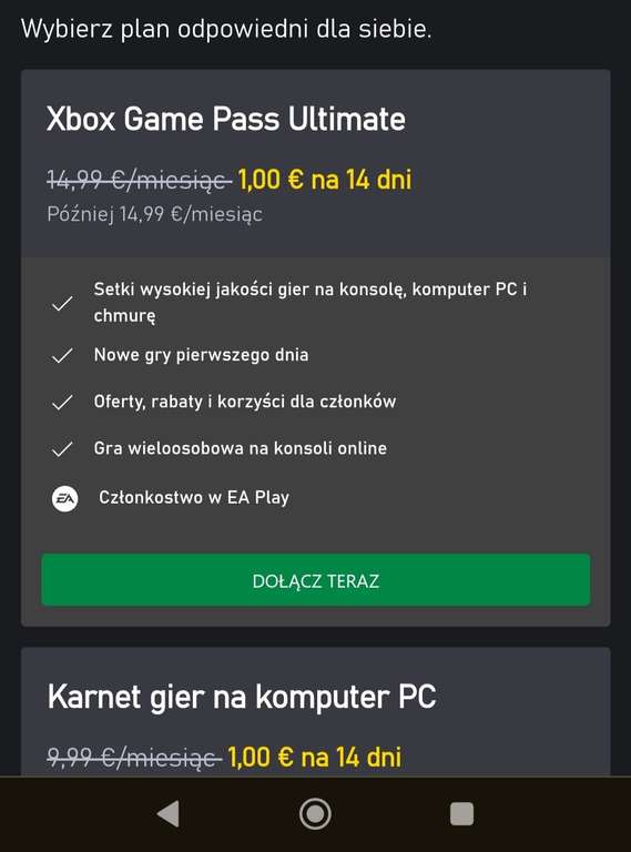 14 dni Xbox game pass za 1€