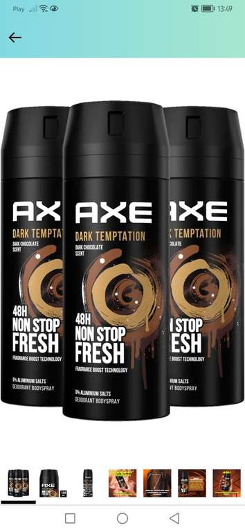 Axe Dark Temptation Dezodorant 3 x 150 ml (6,47 / szt)