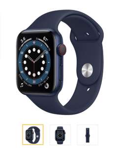 Apple Watch Series 6, GPS + Cellular, koperta 40 mm z aluminium w kolorze niebieskim, pasek sportowy w kolorze głębokiego granatu