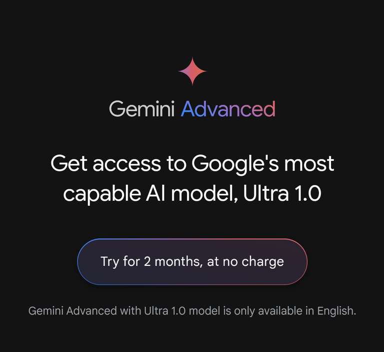 Gemini Advanced na 2 miesiące + 2 TB w google one