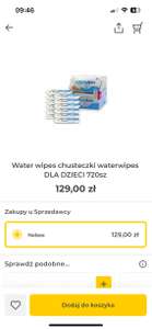 Waterwipes chusteczki waterwipes DLA DZIECI 720sz