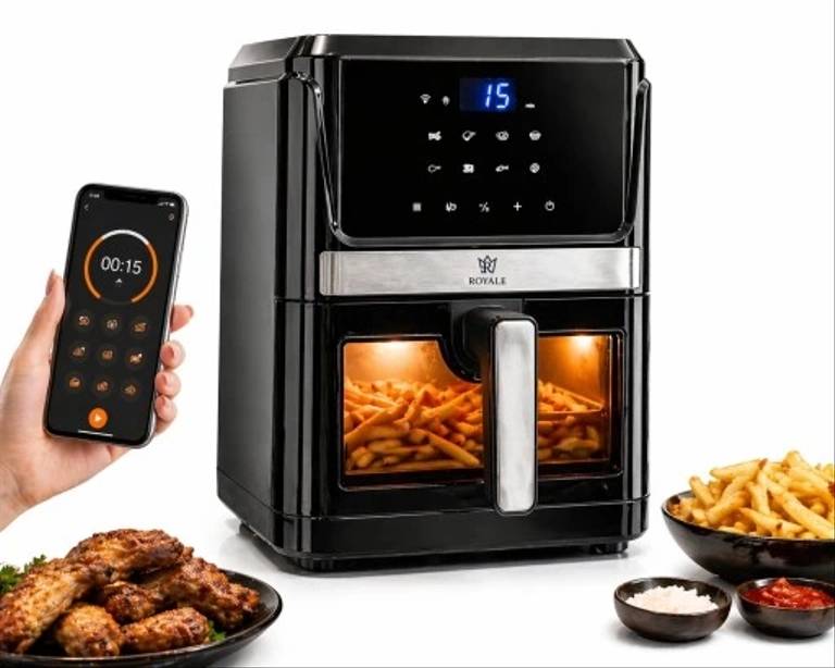 ROYALE FRYTKOWNICA BEZTŁUSZCZOWA FRYTOWNICA AIR FRYER DUŻA 8L APLIKACJA WiFi XXL