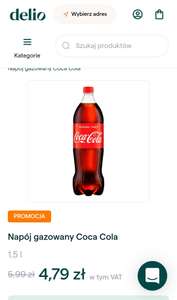Delio Część Warszawy i okolic Coca-cola 1,5l (1,91/l)