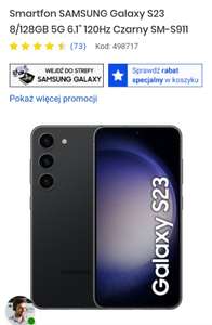 Smartfon SAMSUNG Galaxy S23 8/128GB 5G 6.1" 120Hz Czarny, możliwe 2531.20zł
