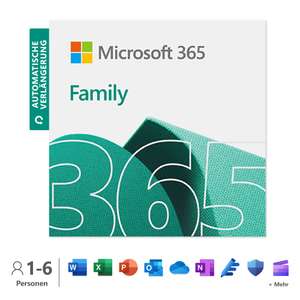 Microsoft 365 Family na 12 miesięcy, 6 użytkowników