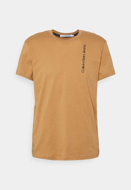 Calvin Klein Jeans SEASONAL INSTITUTIONAL BACK TEE UNISEX - T-shirt z nadrukiem - brązowy (XS, S, L)