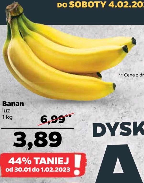 Banany 1 kg w Netto. Bez limitu. Ogólnopolska