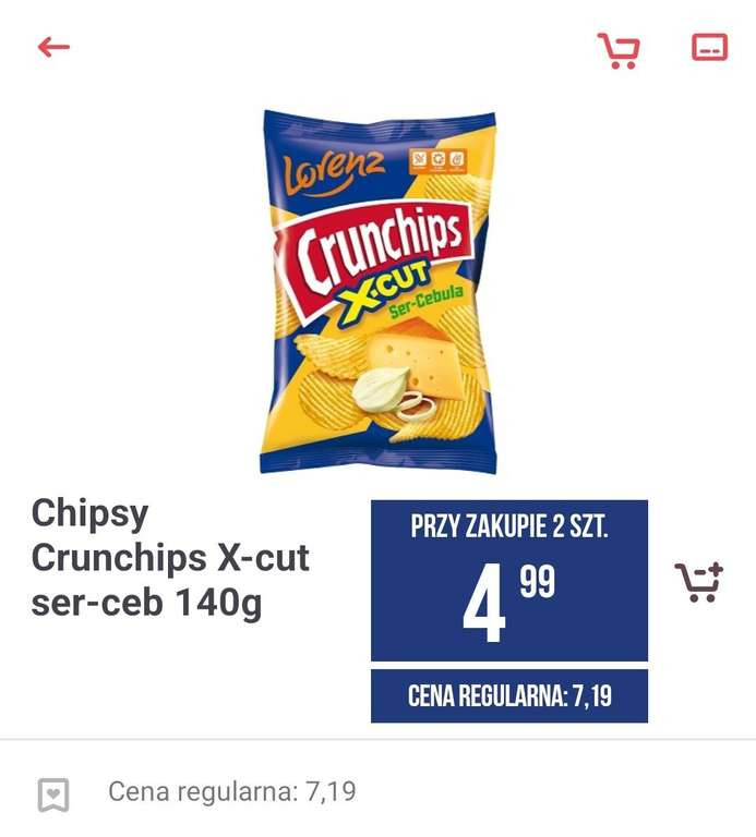 Chipsy Crunchips 130-140g wybrane rodzaje POLOmarket