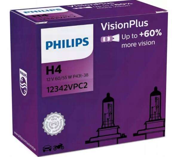 Żarówki Philips VisionPlus +60% H4
