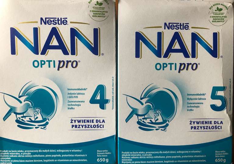 Mleko Nan Optipro w kartoniku 2,3,4 i 5 przy zakupie 2szt.