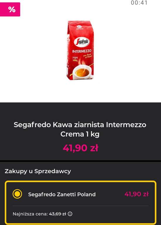 Segafredo Kawa ziarnista Intermezzo Crema 1 kg