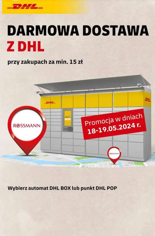Darmowa dostawa z DHL MWZ 15zł + promocja na dania gotowe @Rossmann