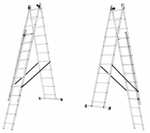 Aluminiowa drabina Higher 3x11 z opcją na schody ( zasięg 8,45m, 150 kg, hak i torba) @ Higher