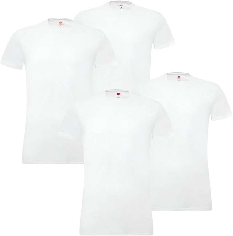Levis Solid Crew T-shirt 4 szt. czarne M, L, XL, Białe M