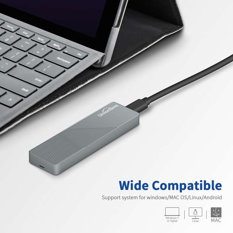 Obudowa NVME SSD na USB-C 3.2 10Gbps - 12.73 USD - UnionSine MD202 - NVME, SATA, na RTL9210B, z termal padem, radiator alu