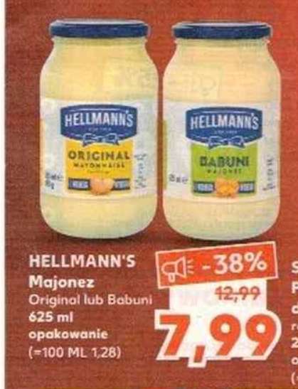 Hellman's Majonez Original lub Babuni 625 ml w Kauflandzie