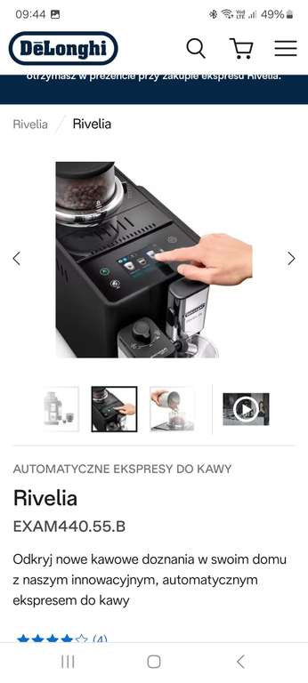 Automatyczny ekspres do kawy DeLonghi Rivelia EXAM440.55. z kodem ING 15% + gratis.