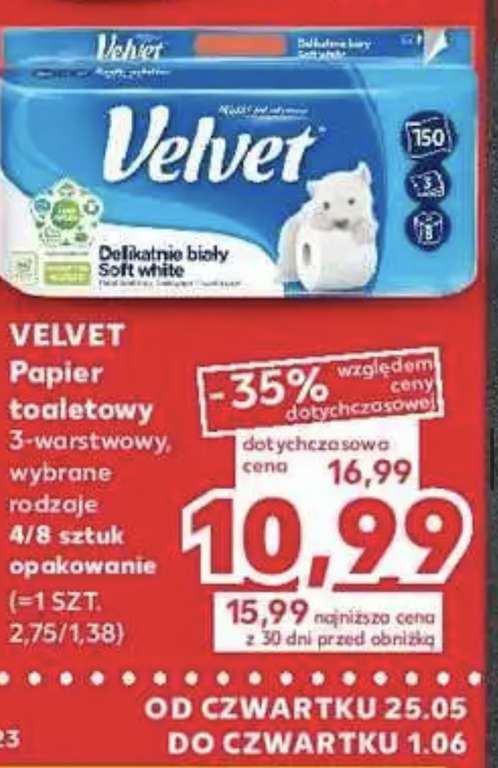 Papier toaletowy Velvet 8 rolek